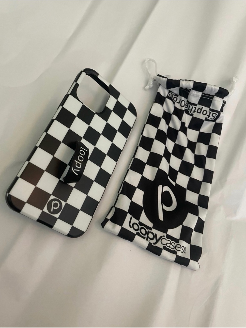 Loopy Case Black & White Checker Phone Case with Grip - iPhone 12 Pro